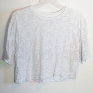 Fabletics Gray Alivia Short-Sleeve Burnout Tee